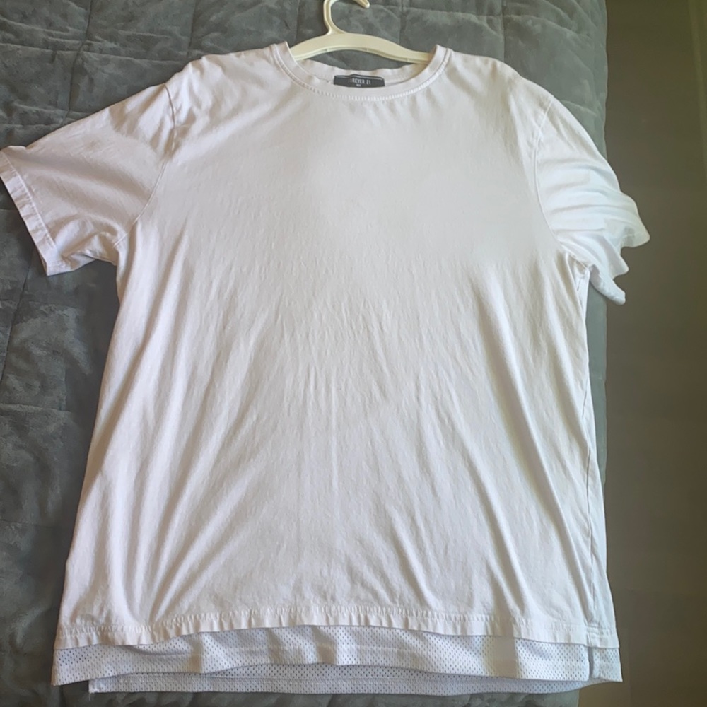 Forever 21 - xl white tee with jersey layer at bottom